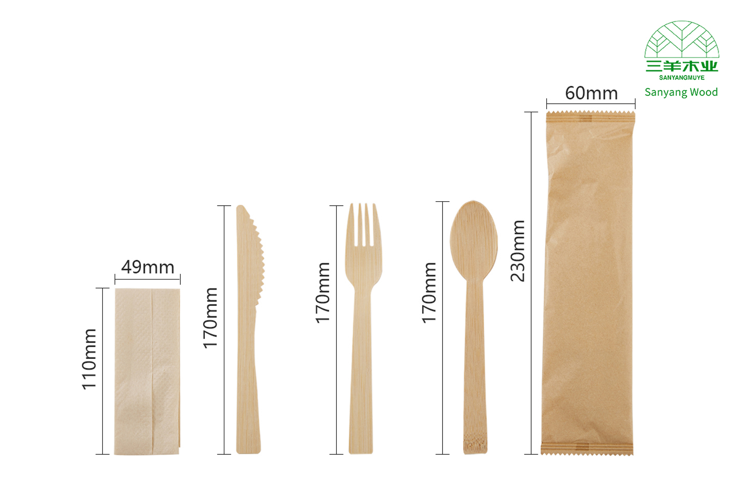 disposable bamboo cutlery set kinds