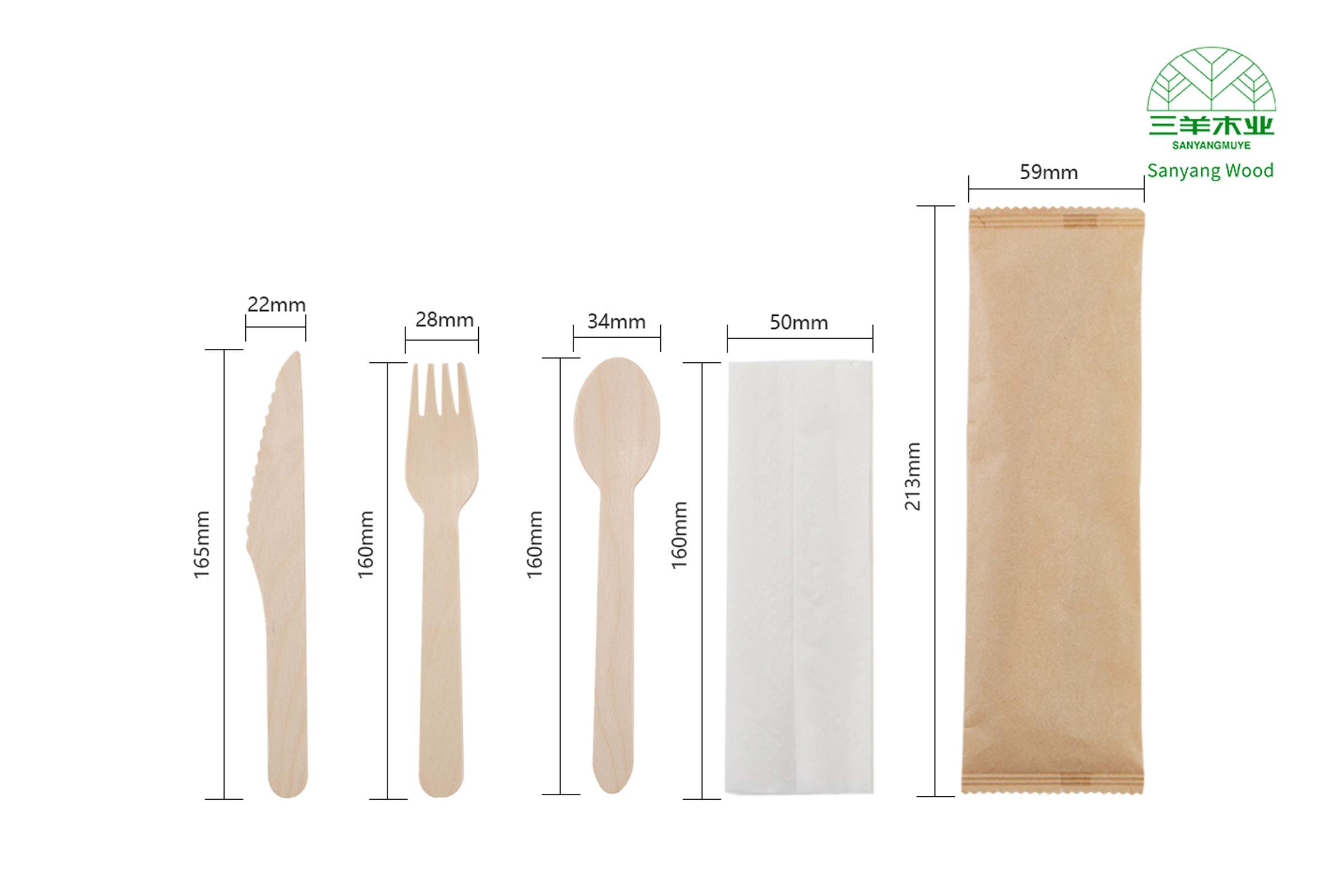 disposable wooden cutlery set kinds