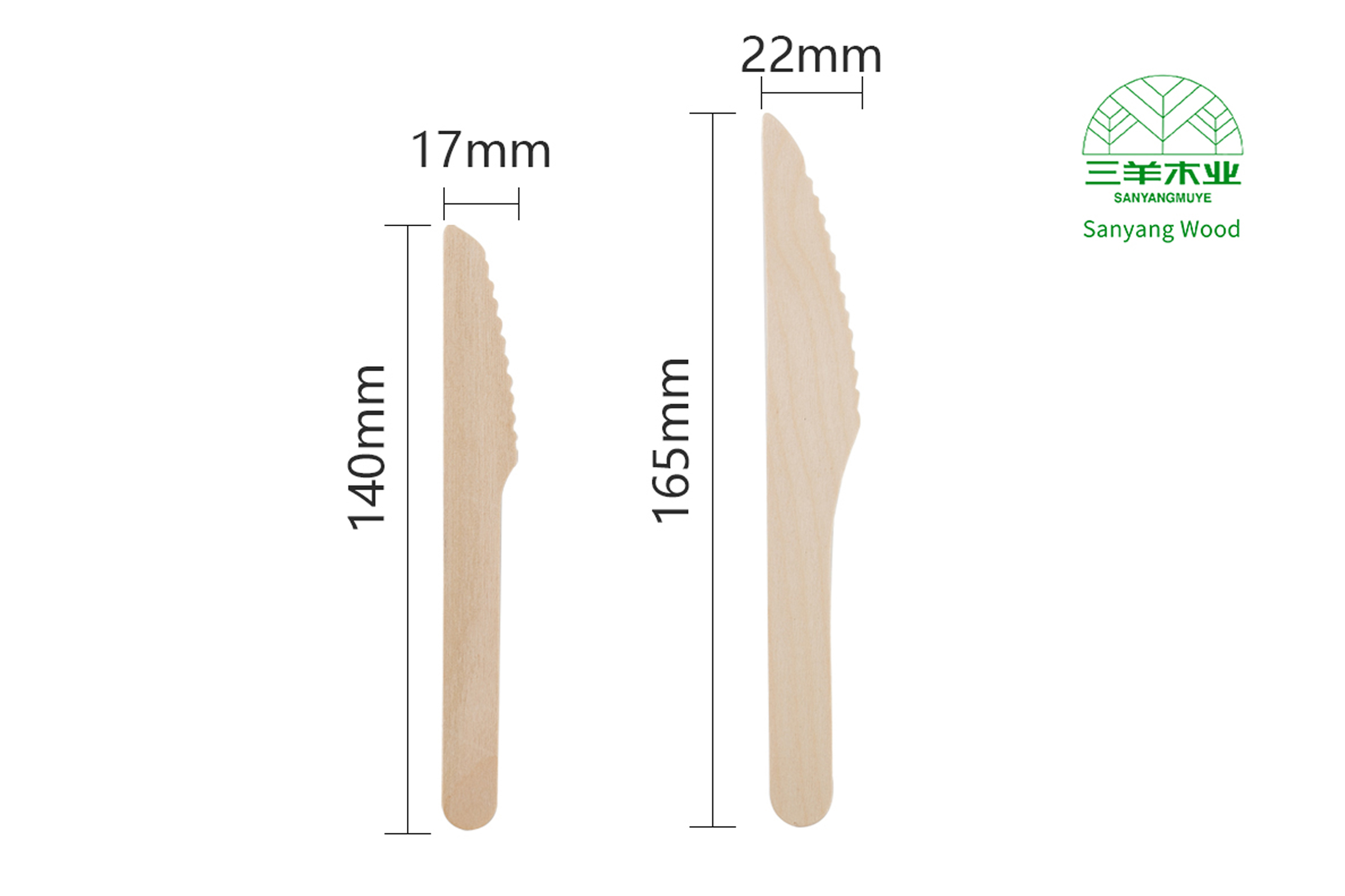 disposable wooden knife kinds