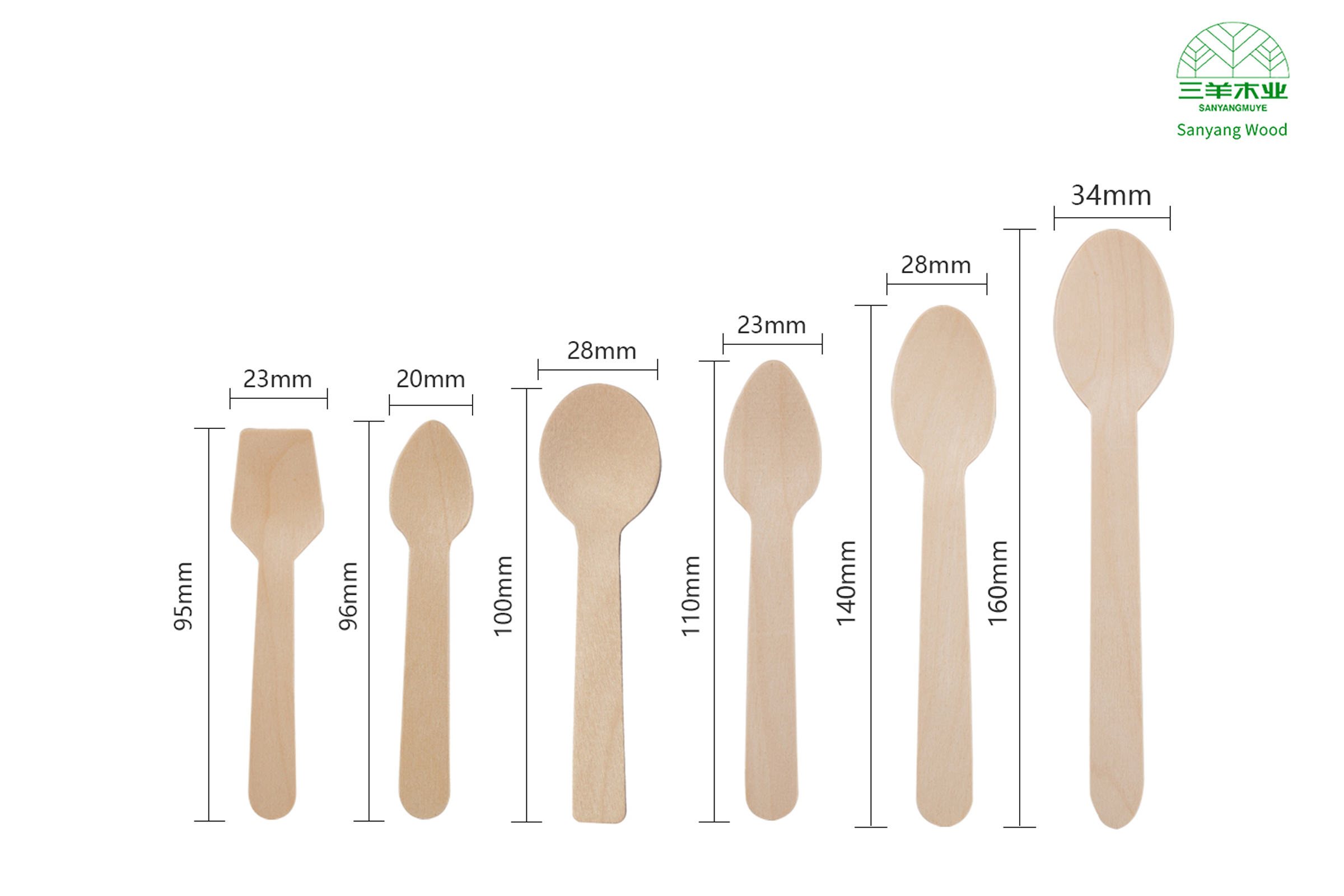 disposable wooden spoon kinds