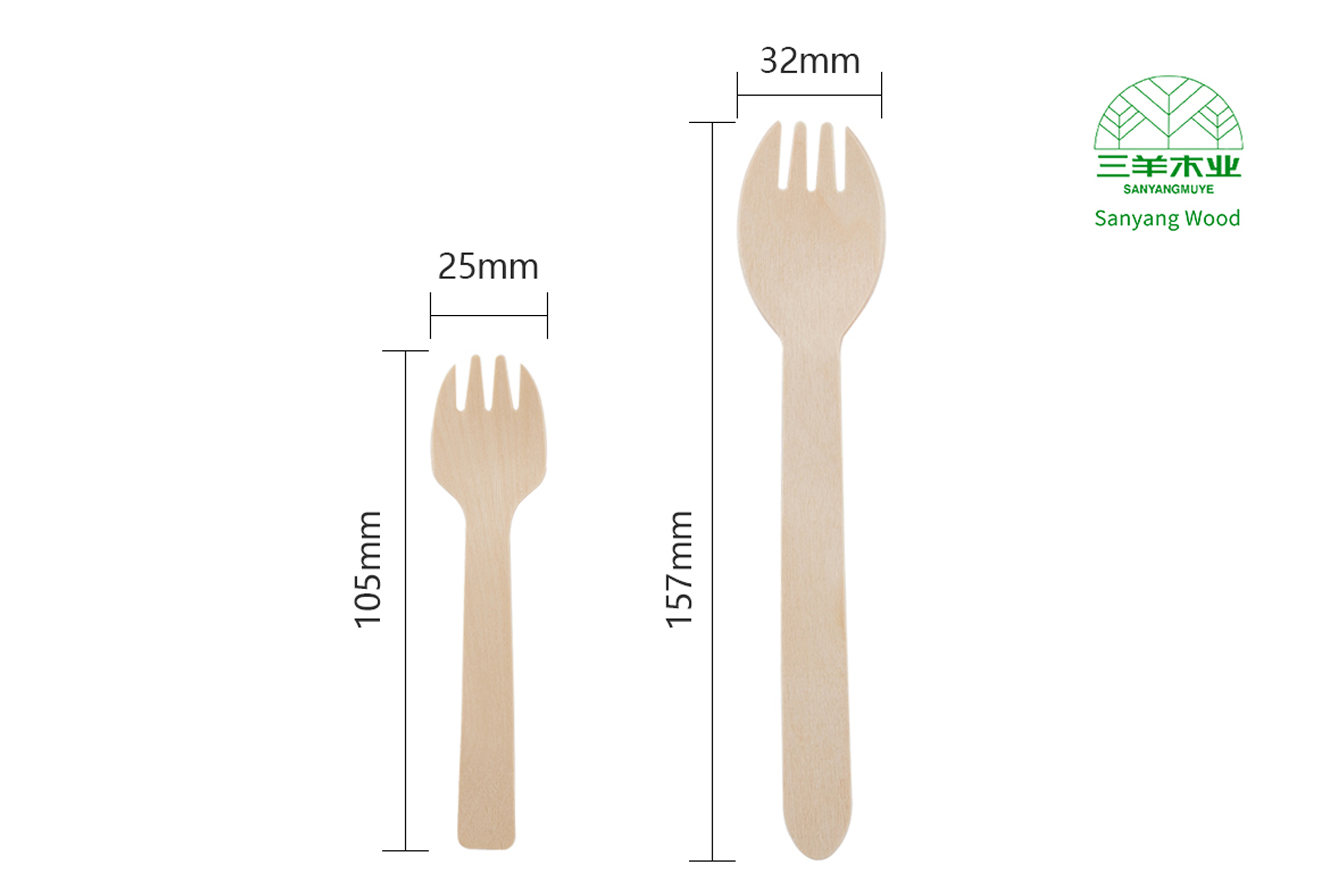 disposable wooden spork kinds