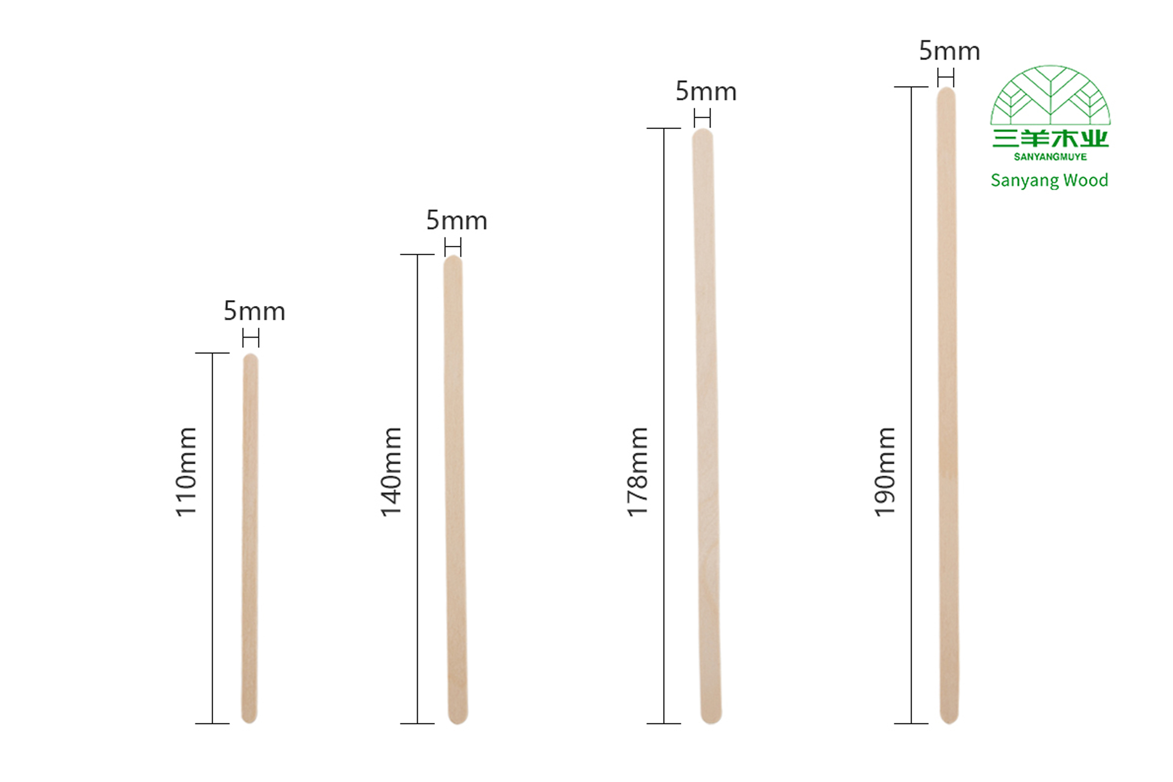 140mm wooden stir stick kinds