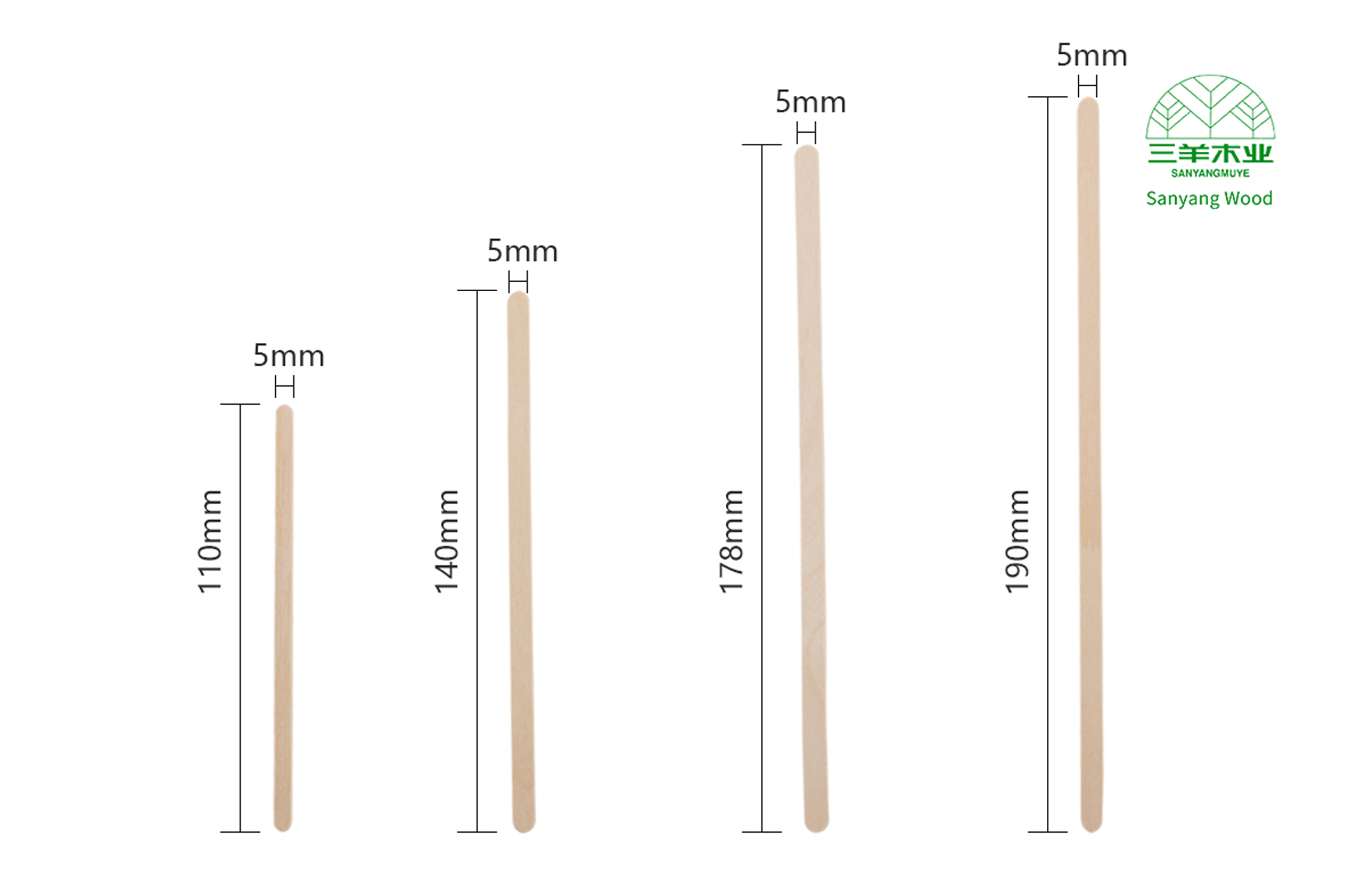 178mm wooden stir stick kinds