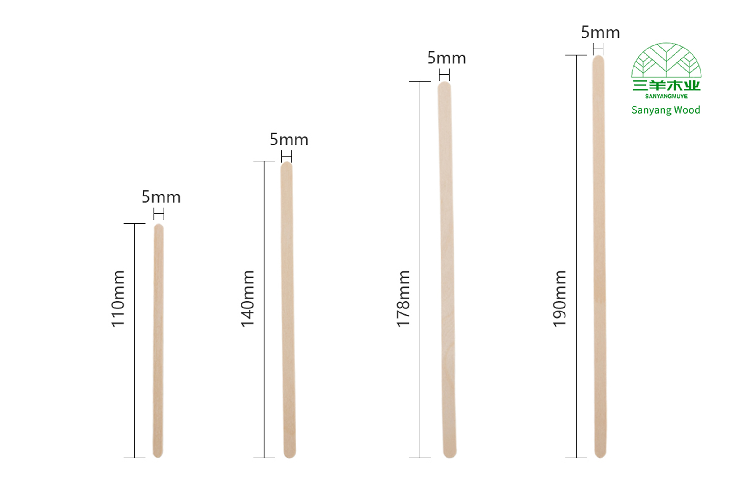 190mm wooden stir stick kinds